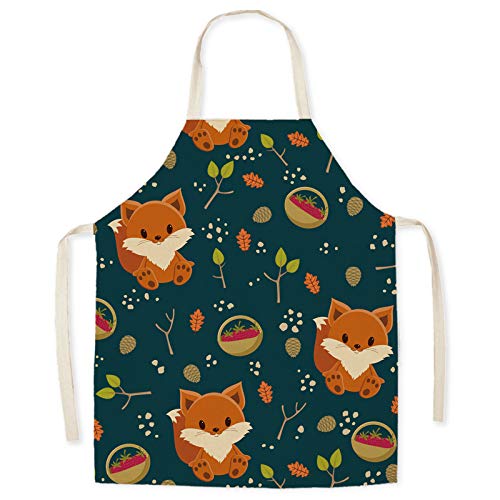 Delantal de cocina para niños con diseño familiar para hornear - Delantal de cocina de lino con diseño lindo para niños, delantal de jardinería con pintura de cocina para niños y niñas