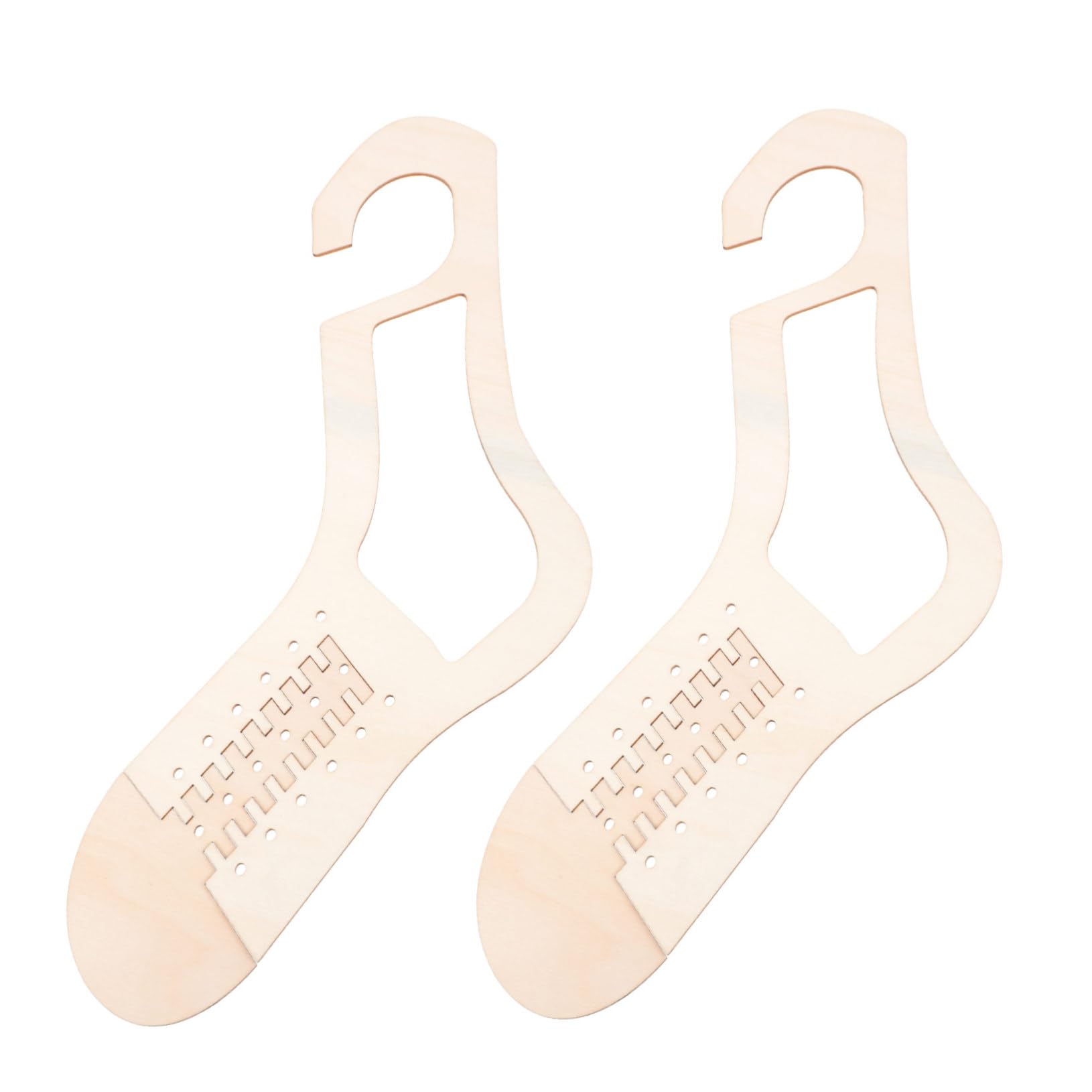 HOMSFOU 1Pair Natural Wood Sock Blocker Kit DIY Knitting Model for Christmas Sturdy Sock Knitting Tools for Crafting and Weaving and Durable Design