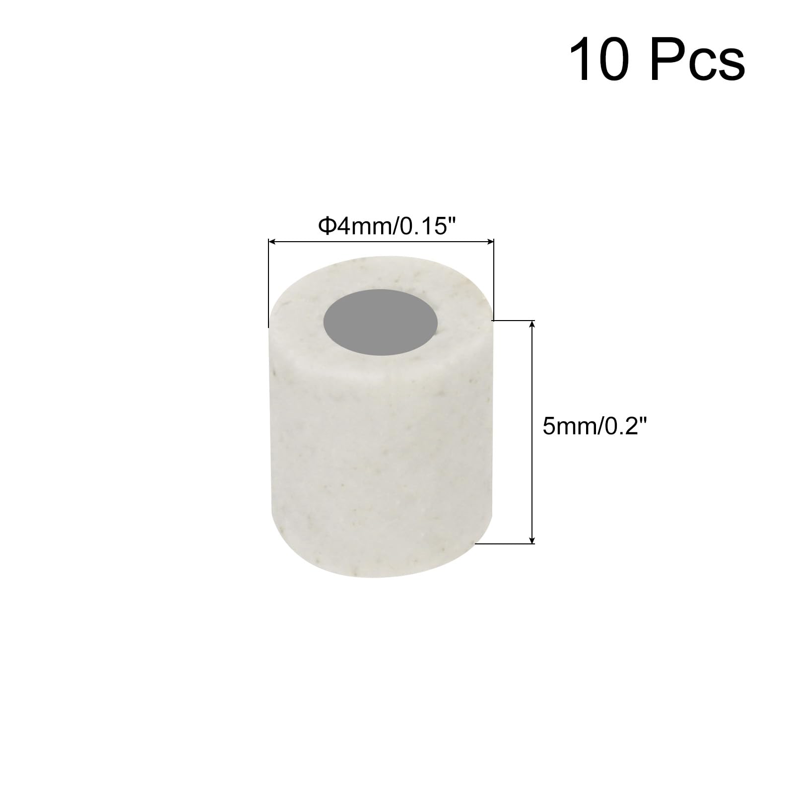 QUARKZMAN 10pz Tubo Ceramico Isolato da 2mm per Fascio di Fili Elettronici Protezione Isolante Termica a Singolo Foro, 4mm x 5mm