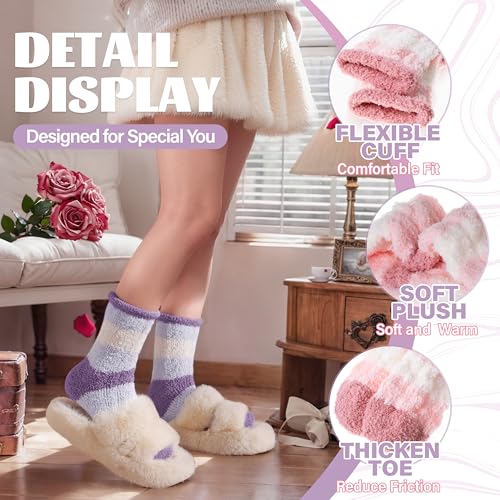 Image of Anlisim Fuzzy Socks for Women, Soft Comfy Cozy Fluffy Thick Winter Warm Fleece Slipper Socks