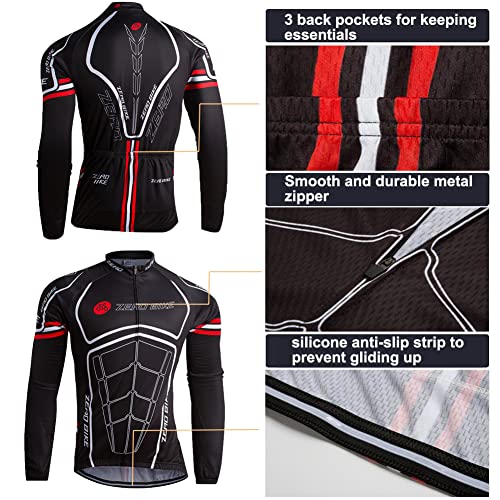 Zerobike® Men's Soft Long Sleeve Breathable Bicycle Cycling Jersey Polyester Clothing Outdoor Sports Fall Autumn #TOP3