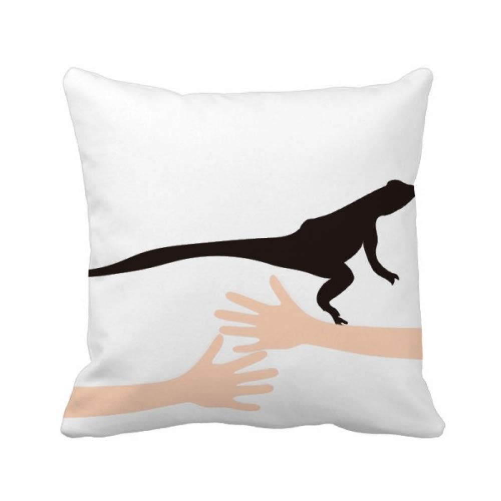 Coussin lézard noir representation animale DIYthinker decors