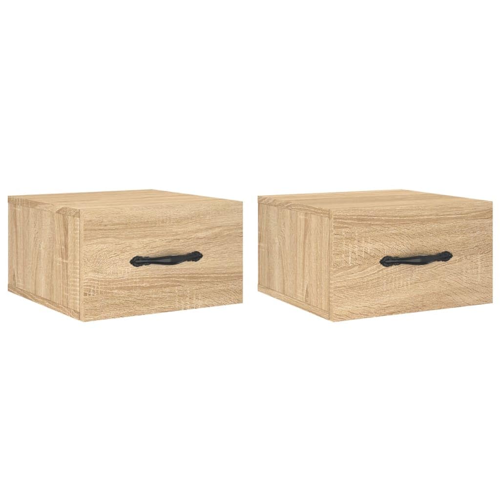 Table de chevet murale blanche en bois lot de 2