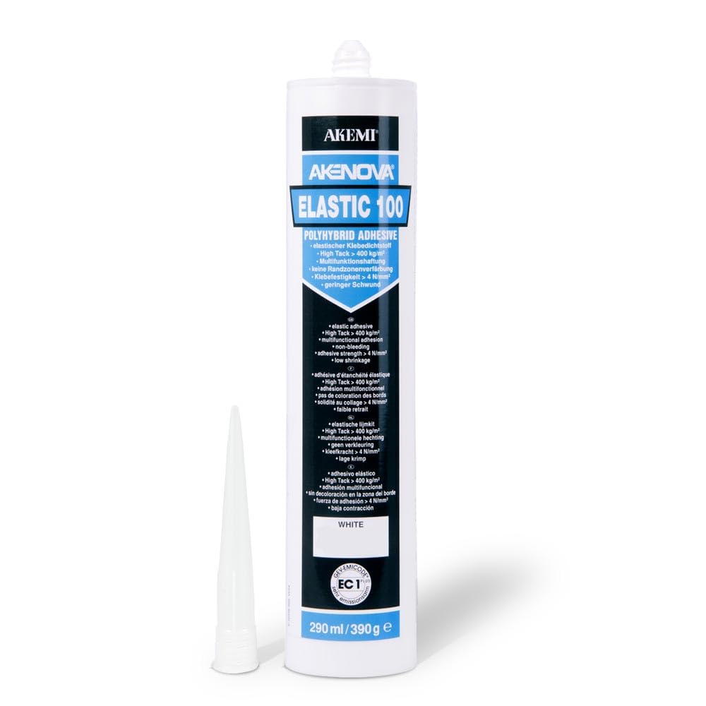 Akemi Akenova Rocket 200, White CC 1130. The high performance adhesive 1K for demanding applications. High initial adhesion, first class adhesion, high strength (ELASTIC)