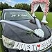 Heart-Shaped Wedding Car Hood Decoration with Angel Wing Design –2 Rearview Artificial Flowers, White Tulle Ribbons & Just Married Decal Set