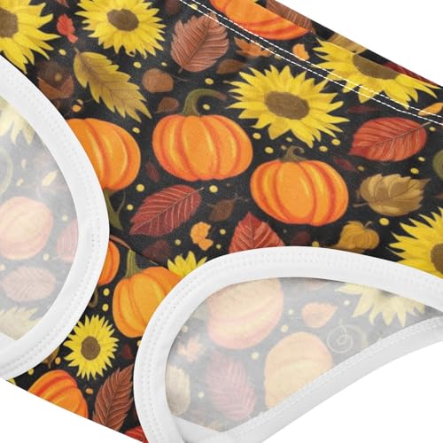 Joisal Bright Orange Pumpkins Girl Panties Cute Girls Underwear Toddlers Cotton Cartoon Briefs Kids Undies 2t4