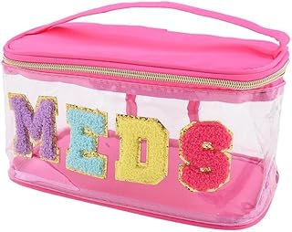 Chenille Letter Patch Makeup Bags Large Clear...