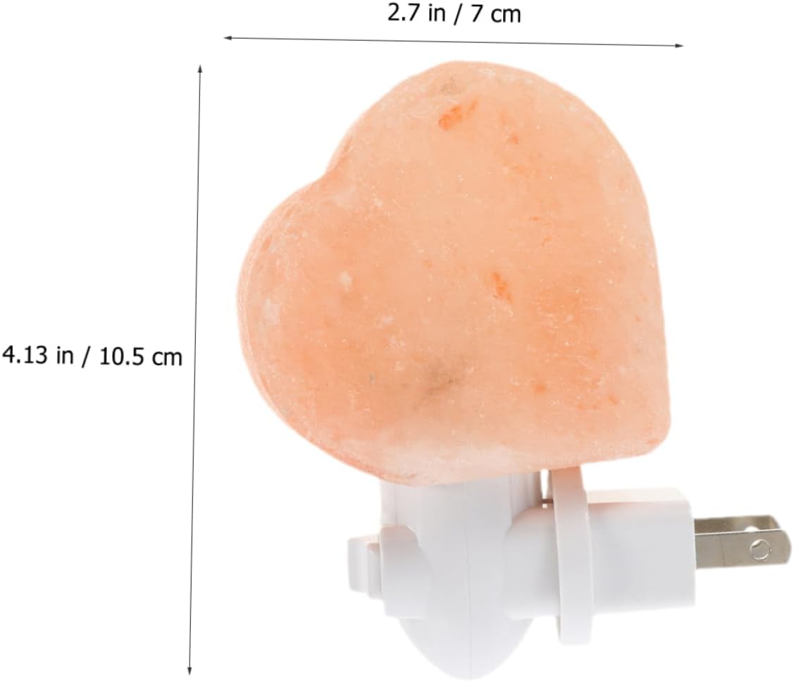 Cabilock Himalayan Salt LED Night Light Plug in Heart Shape Warm Color Crystal for Bedroom Office Yoga Studio and Adults Elegant Wall Nightlight Decoration