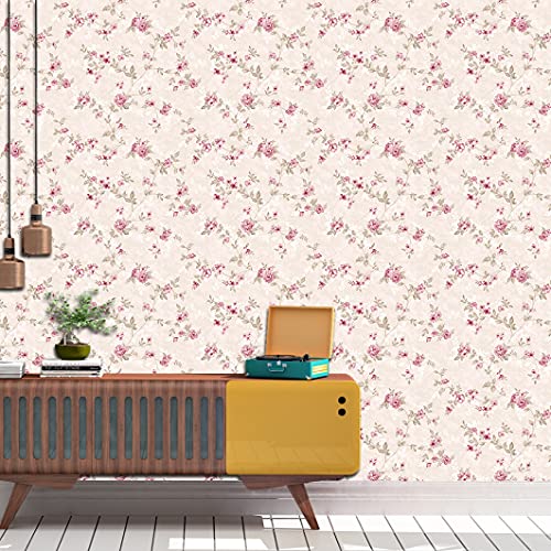 Papel de Parede Adesivo Autocolante Decoração Floral Flores Quarto Sala Escritório 3 Metros