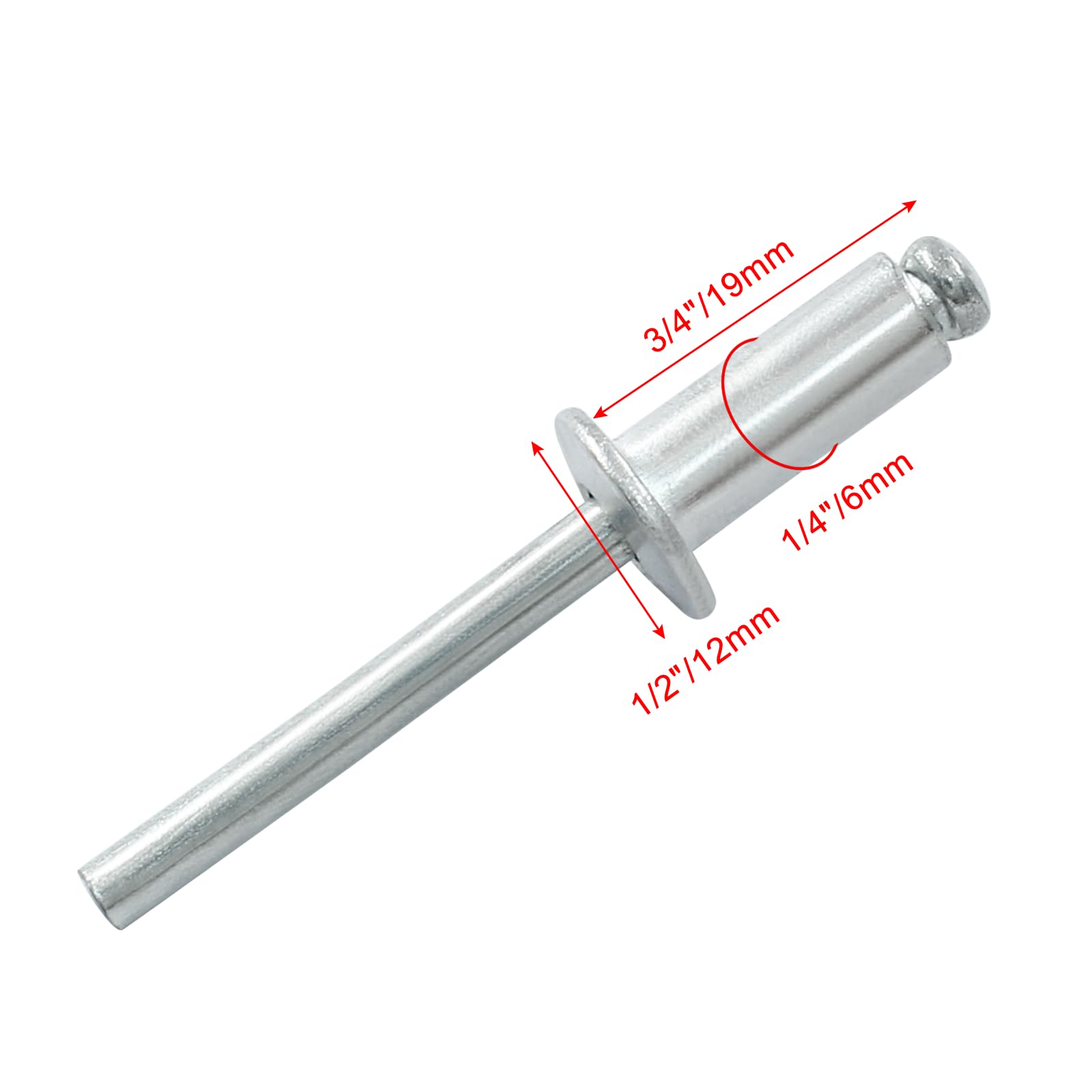 100 Rivetti Pop In Alluminio Brighton – Diametro 3/32 X 1/4 Grip Range – Testa Tonda ABA34