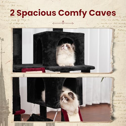 Image of Gitelsnour Cat Tree, 71'' Tower for Large Cat with Scratching Post, GCT032BR