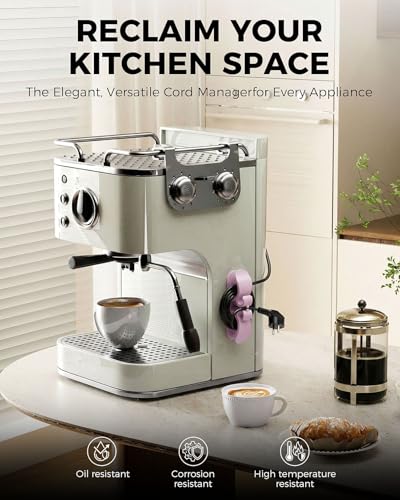 Image of 6PCS Cord Organizer for Appliances, Upgraded Kitchen Appliance Cord Organizer Stick On Appliance Wire Organizer Wire Holder for Kitchen Appliances Mixers, Coffee Maker, Pressure Cooker & Microwaves