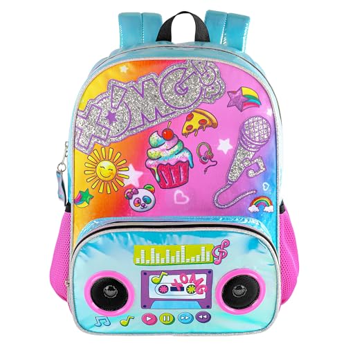 Fashion Angels XOMG POP! Backpack with Built-in Bluetooth Speakers in Turquoise – Adjustable Straps, Spacious Compartments, Lightweight, Official XOMG POP! Merchandise, Perfect for Kids & Tweens