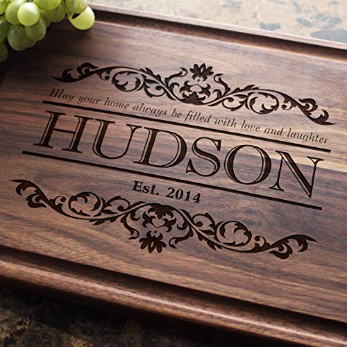 Straga Handmade Cutting Board Personalized Rustic Quote Design #301-Wedding & Anniversary Gift for Couples-Housewarming & Closing Present-Real Estate-Custom Gift for Parents-Wife-Husband-Family-Friend