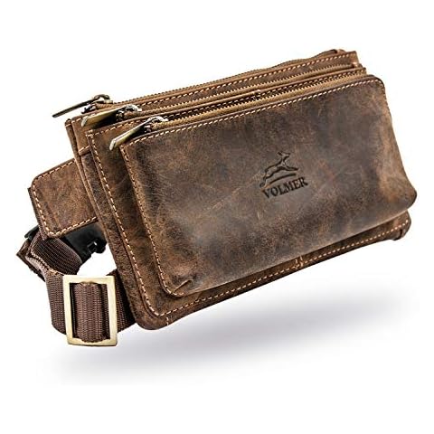 Riñonera de Cuero Fa.Volmer con Gran Capacidad y Cremallera de Seguridad Cover