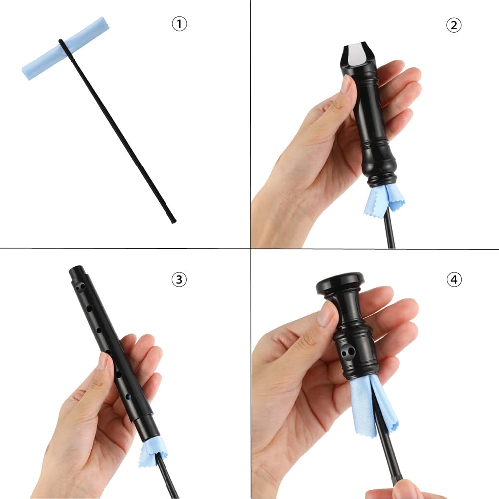 Fansjoy Flûte à Bec Soprano, 8 Trous Flûte à Bec Soprano pour Enfants Débutants, Instrument de Musique avec Kit de Nettoyage, Doigté Baroque, Noir