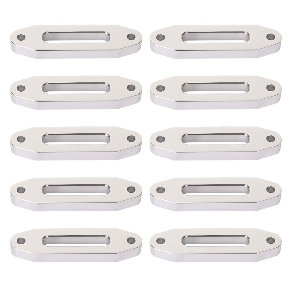 OCPTY 5 inch Aluminum Hawse Fairlead for Synthetic Winch Rope Cable Line Polished Univerasal ATV UTV Winch Hawse Fairlead (3000-4000 lb), Pack of 10