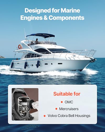 Image of VEVOR Mercruiser Alignment Tool & Gimbal Bearing Puller Set, Compatible with Mercruisers, Engine Alignment Tool, Bearing Puller Seal Bellow Expander Tools Easy-to-Use (silver)