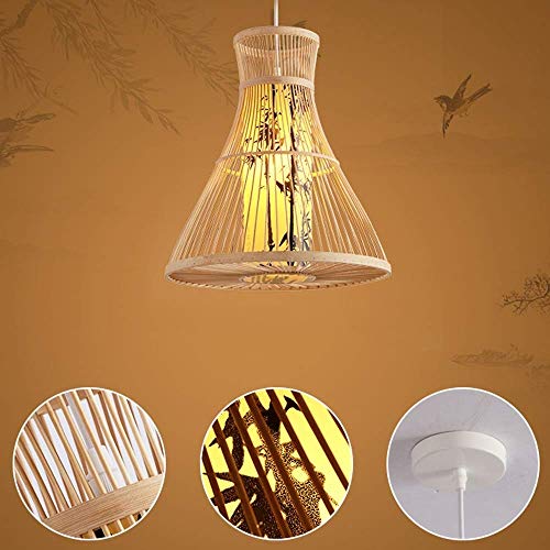 Lampe de plafond bambou e27 solution d'éclairage apaisant pour salon et véranda - 3