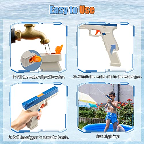 Dolanus Pitsol Water Guns for Kids - Squirt Guns up to 32 Ft Range, 3 Water Clip, Summer Outdoor Swimming Pool Beach Water Fighting Gun Toys, Gift for Kids Adults Boys Girls Age 8 9 10 11 12 Year Old - Thumbnail 3