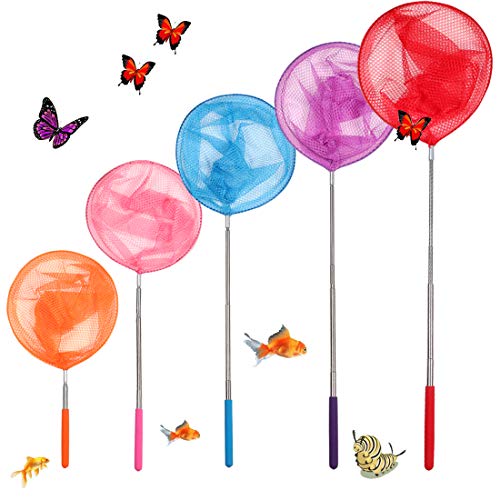 GTN Tech Kids Telescopic Butterfly Net Fishing Nets - Catching Insects Bugs Outdoor Garden Toys Tools for Playing