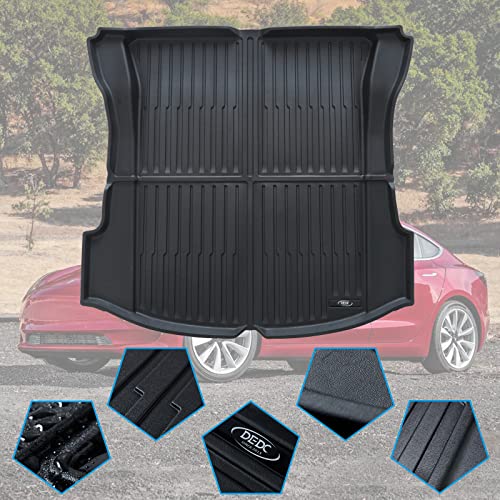 DEDC-2PCS-Tesla-Model-3-Cargo-Liner-Premium-3D-Waterproof-2024-2023-2022-2021-Tesla-Rear-Trunk-Mats-All-Weather-Trunk-MatsRear-Trunk-Organizer-Side-Divider