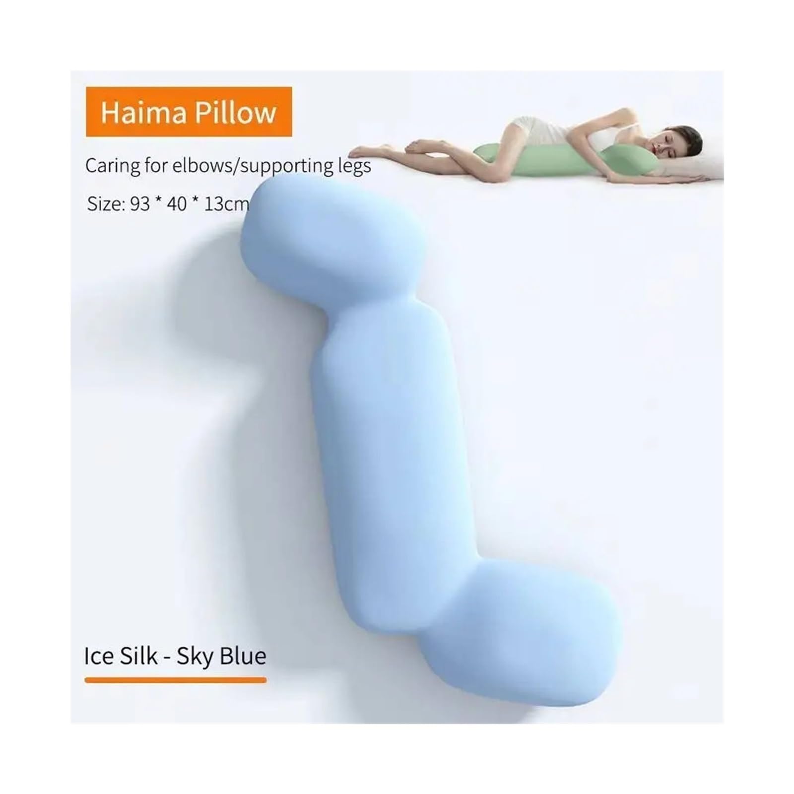 Morbido cuscino in memory foam per tutto il corpo, per dormire, donne incinte, cuscino confortevole, arredamento per la casa, cuscino decorativo (Lce Silk Blue)