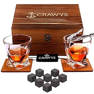 Whiskey Stones Gift Set, Birthday Gifts for Men Dad from Daughter Wife, Anniversary Wedding Gifts for Him Husband…