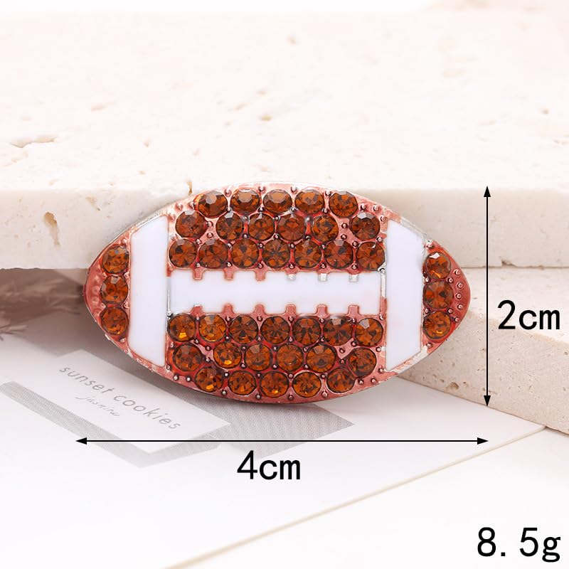 Image of Shiny Rhinestone Baseball Rugby Basketball Enamel Pin Creative Lapel Brooch for Women Men Sports Fans Jackets Backpack Hats Clothes Gift