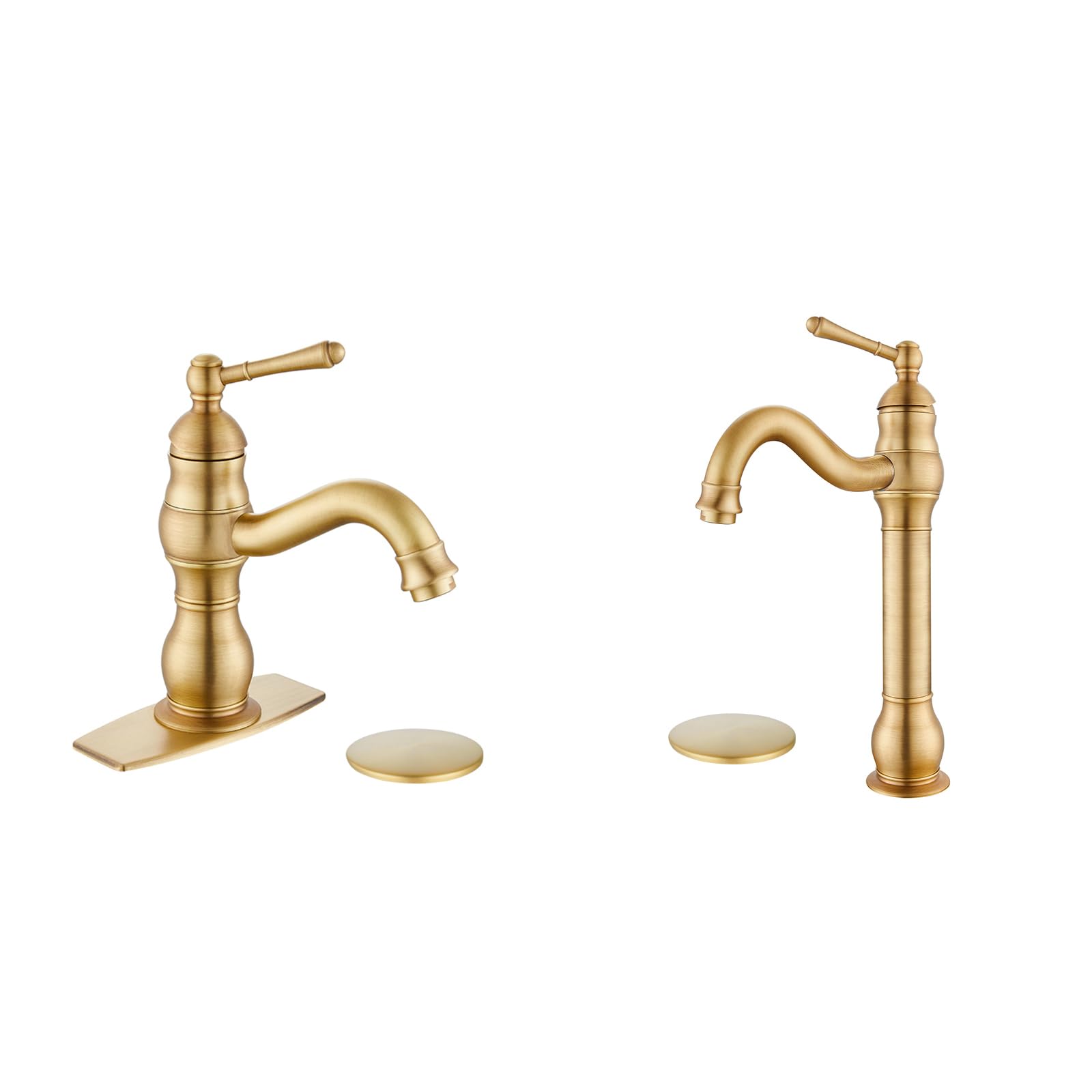 Sxithgkdw Bathroom Sink Faucet Single Hole 1 Handle Deck Mount Single Handle Brass Bathroom Sink Faucet& Vessel Sink Faucet Tall Bathroom Faucet Single Handle 1 Hole High Spout With Drain