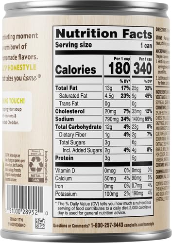 Image of Campbell's Homestyle Broccoli Cheddar Soup, 16.3 oz Can (Pack of 2)