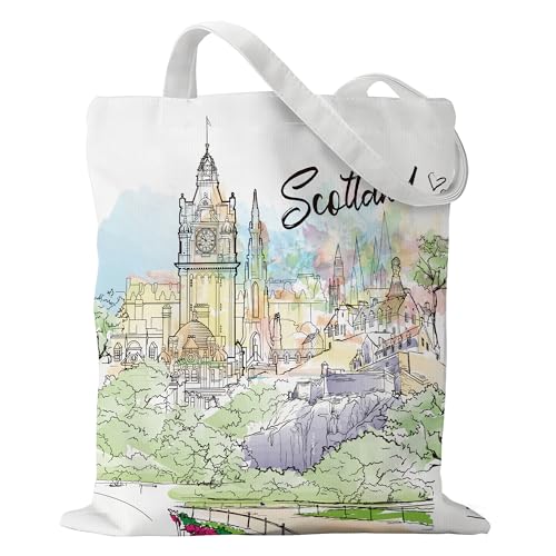 Sitsink Scotland Bags Travel Souvenir Gifts - Reusable Tote Bag Scotland Travel Gift Europe Must Haves Trip Essentials for Women Friends