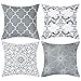 Produktbild Alishomtll 4er Set Dekorative Kissenbezug Sofakissen Outdoor-Shell-Kissenbezug Zierkissenbezug Kissen Wurfkissen für Couch Zimmer Polyster 45 x 45 cm, Grau