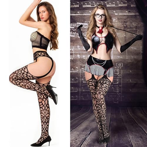 Image of Fishnet Stockings for Women With Stretch Waistband,Fishnets With Reinforced Toes, Fishnet Tights With High Elastic