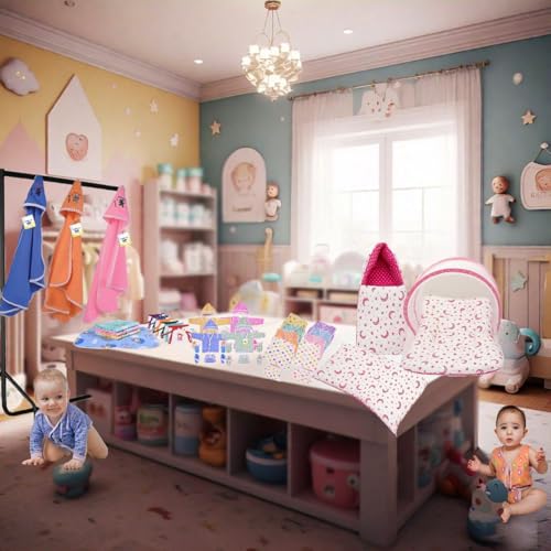 Image of Toddylon Flat Bed 56 in 1 New Born Baby Products All Baby Bedding Set & Clothes Gift Packs (0-6 Months)