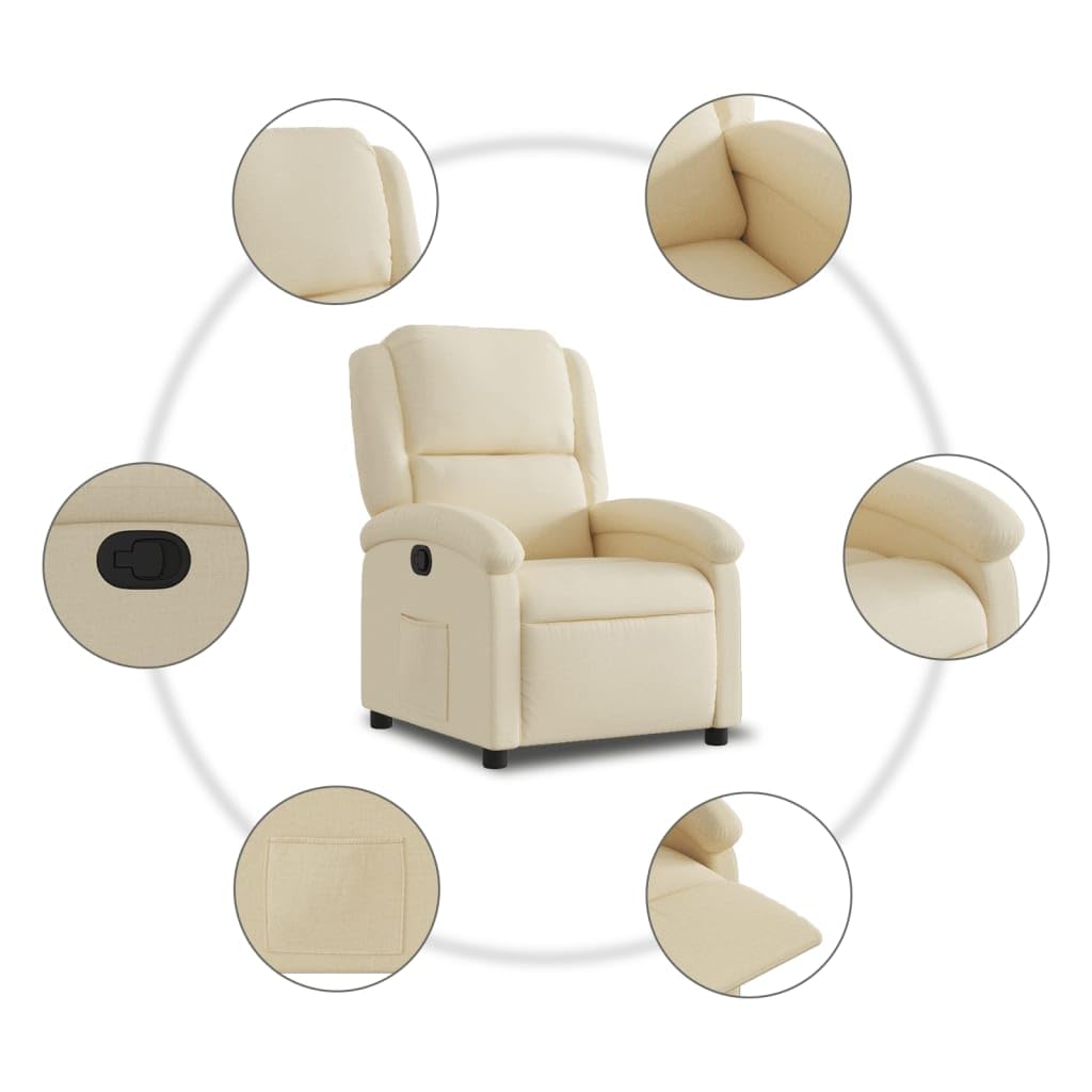 Poltrona Relax Reclinabile Manuale in Tessuto da Soggiorno