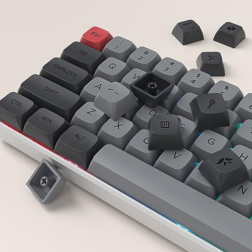 Guffercty kred XDA Profile Minimalist Black Keycaps 75 Percent Dye-sub PBT Keyboard Caps with ISO Keys for MAC 60% 65% 75% 96% Mechanical Keyboard (Black Dolch) by Guffercty kred - Image 5