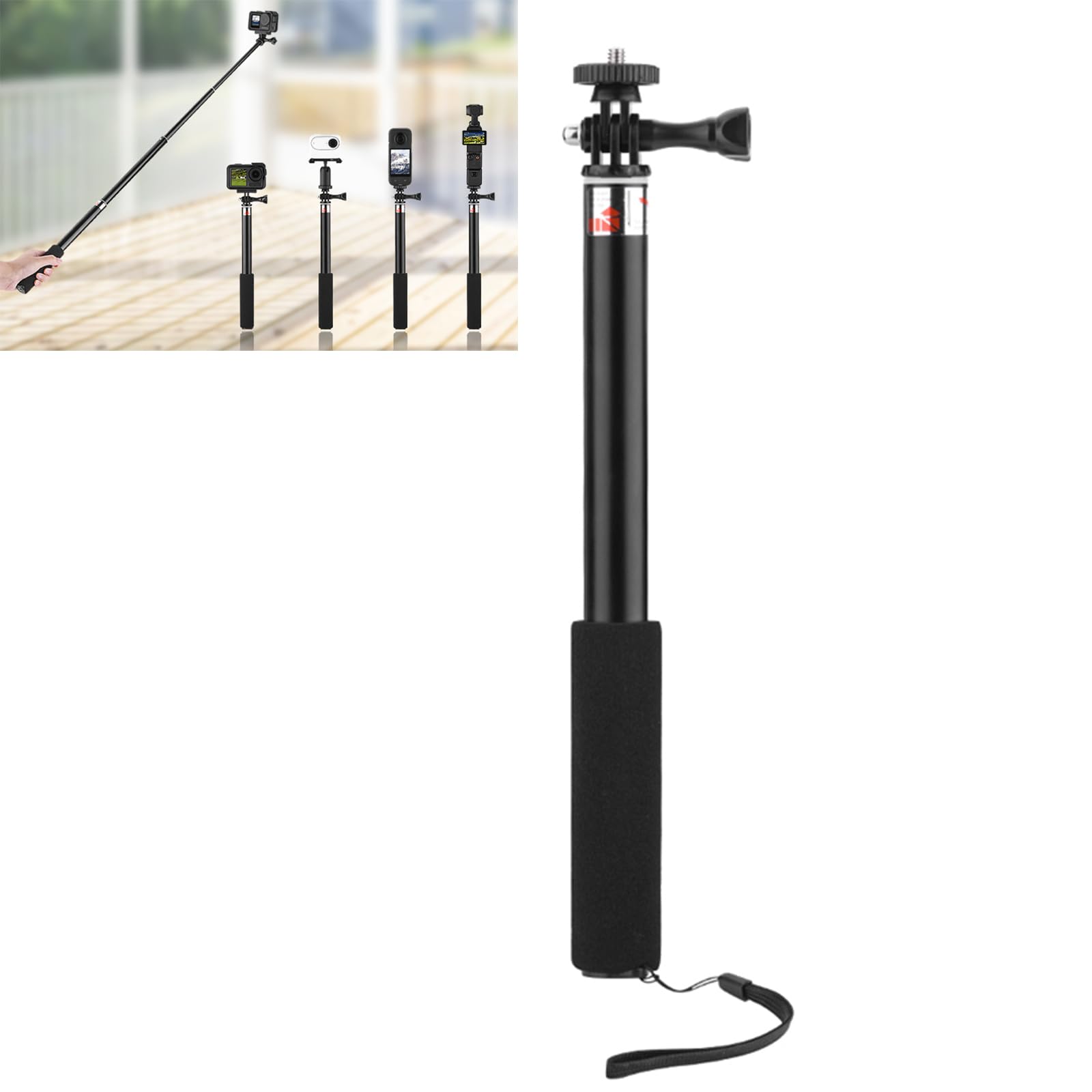 LICHIFIT Uitschuifbare selfiestick voor DJI Osmo Pocket 3 Lengte Verstelbare Verlengstang Telescopische Selfie Polen voor Insta360 ONE X3/X2 Action Camera en Sport Panoramische Camera's