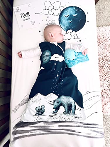 Image of JumpOff Jo - Premium Designer Baby Sleep Sack - 100% Cotton Wearable Blanket, Easy Diaper Change, Sleeveless Swaddle Sack - Mama Bear, Small 3-9 Months Old