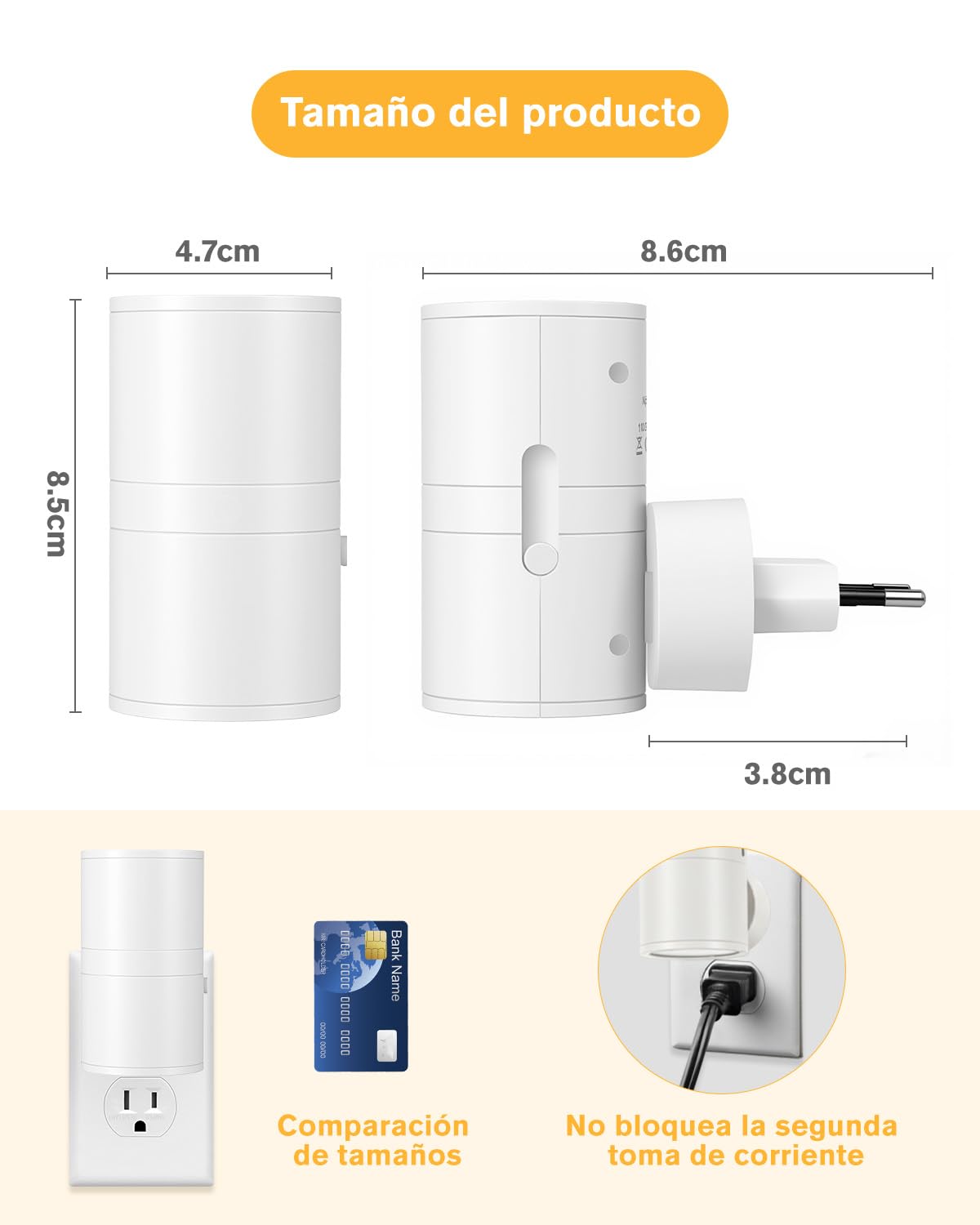 Enchufe de luz nocturna led, luz nocturna infantil enchufadas en la pared, Sensor del atardecer al amanecer, Blanco suave 3000K-4500K, Brillo ajustable de 0-100LM, Luzes nocturnas dimmables blanco