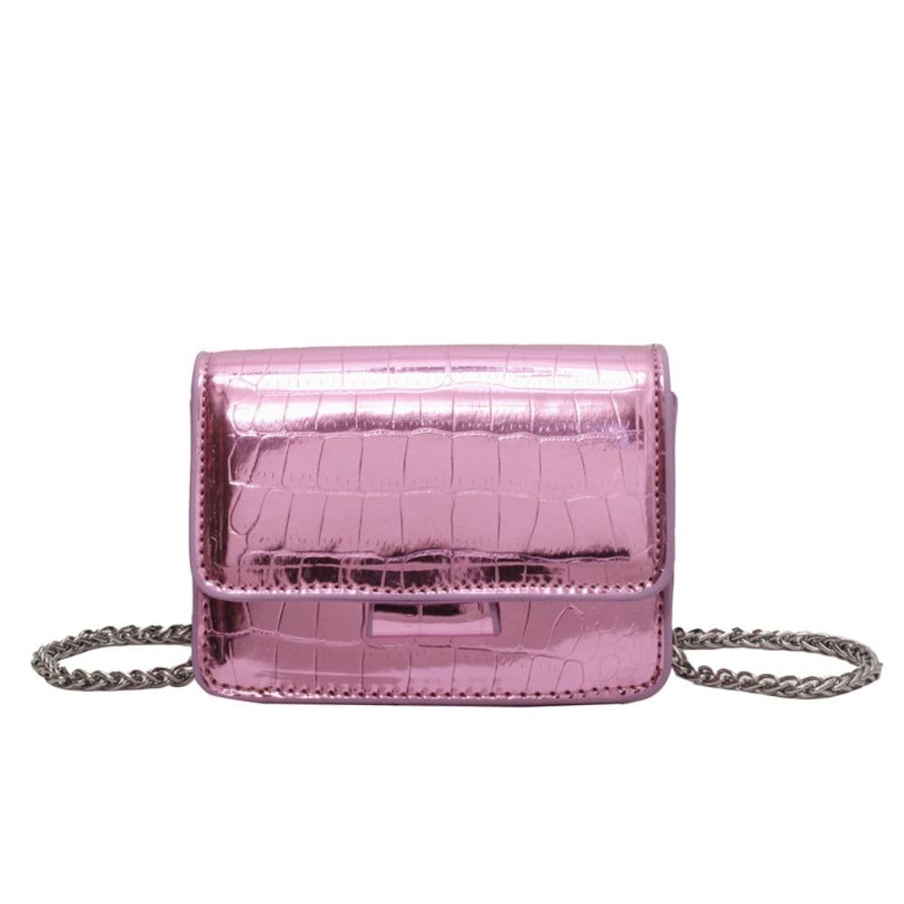 Metallic Evening Mini Silver Purse, Crossbody Bags for Women Y2K Glitter Clutch Handbag for Nightclub Parties