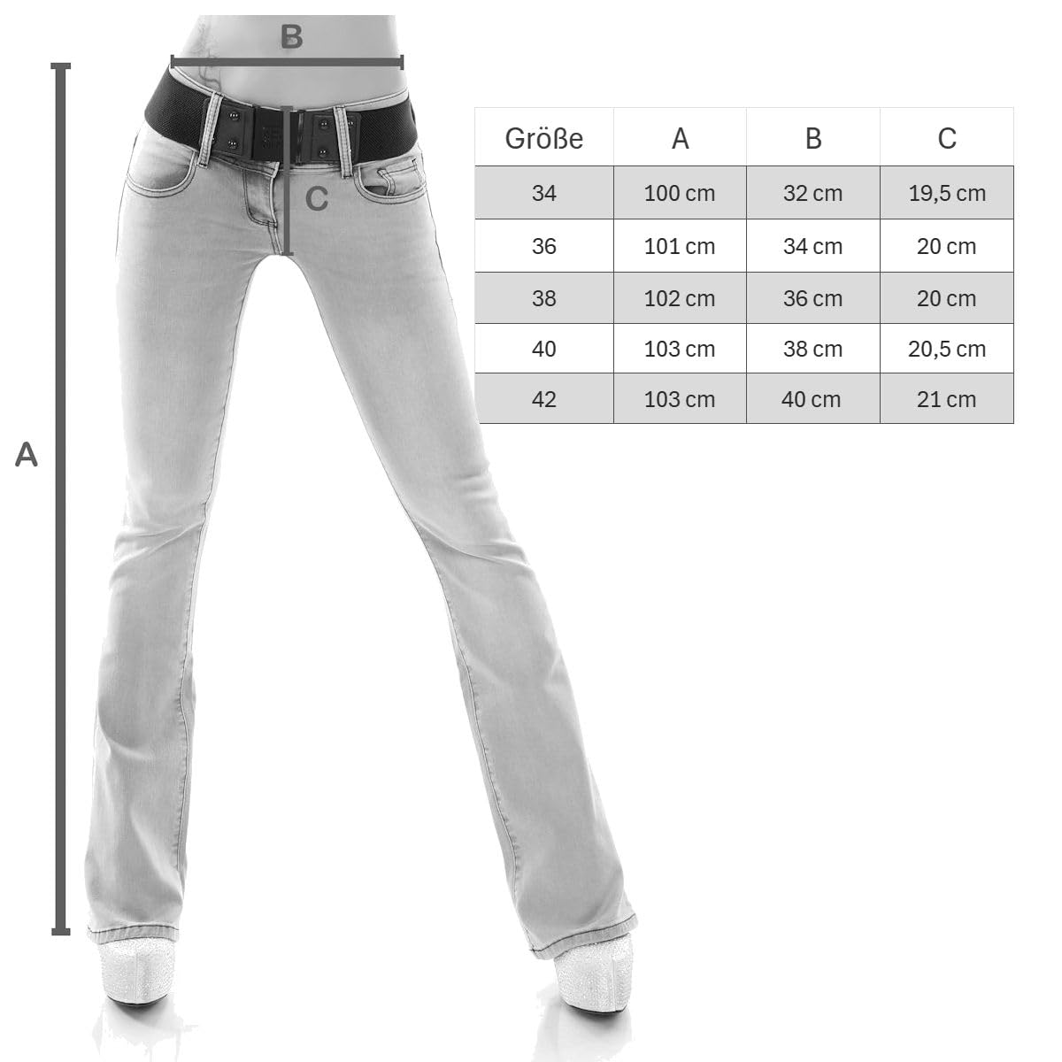Pantalones vaqueros push up para mujer, ajustados, elásticos, corte bootcut, color blanco 325