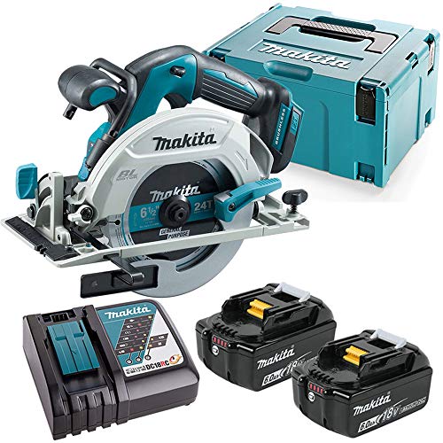Image of Makita DHS680 18V Brushless Circular Saw with 2 x 6Ah Batteries, Charger & Case