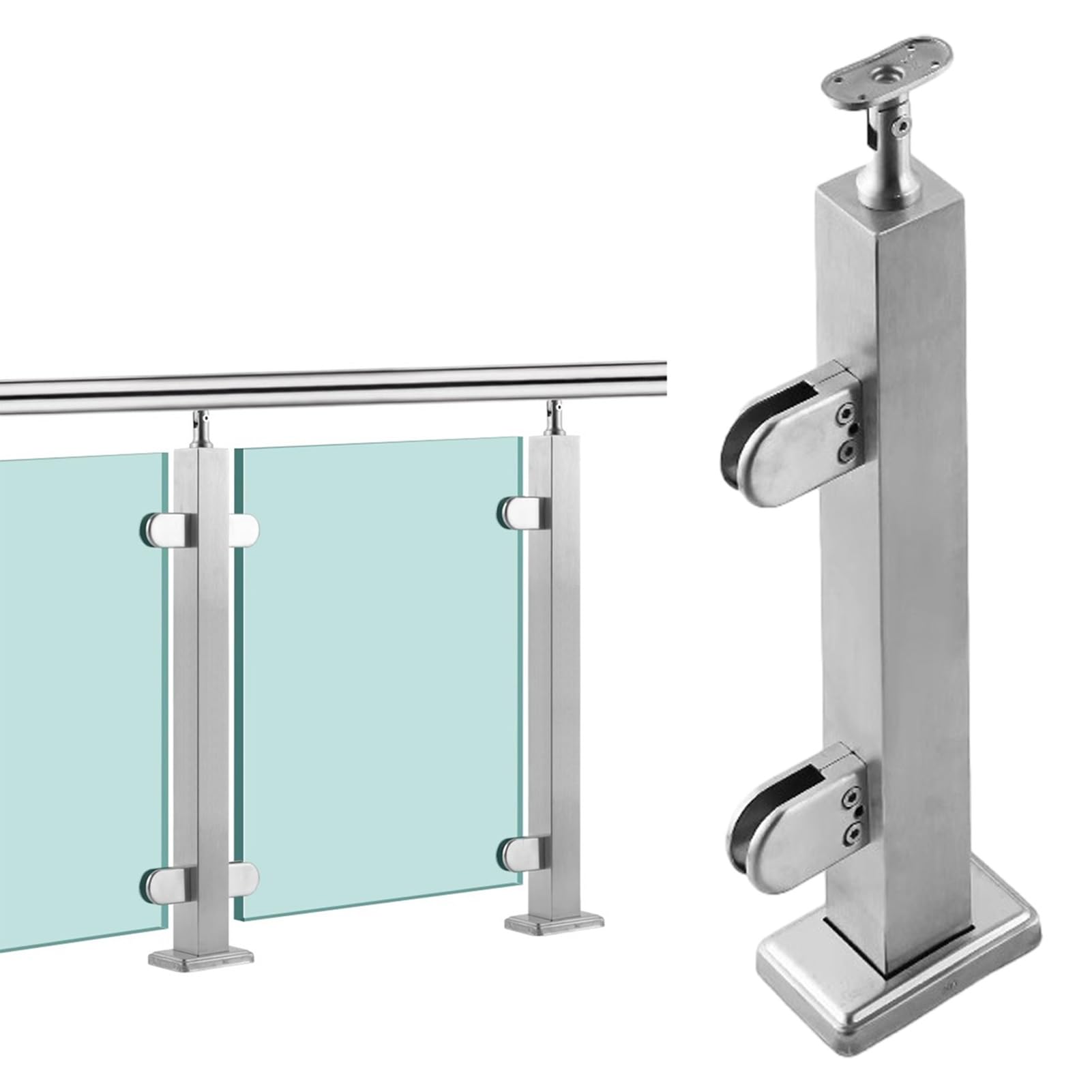 Szklane balustrady balustradowe z otworami na czopy, wytrzymałe panele ogrodzeniowe i filary do systemów poręczy wewnętrznych i zewnętrznych