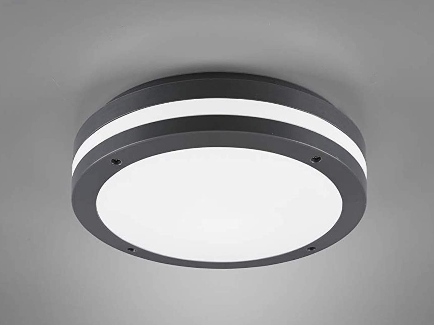 Reality Leuchten R62151142 - Plafoniera LED da esterni Kendal, in plastica, 12 W, colore: Antracite/Bianco