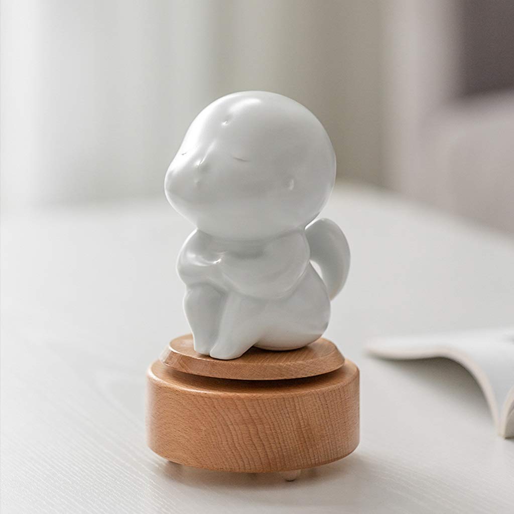 Scatola Musicale Music Box Carino Piccolo ceramica Music Box, portatile a forma di Angelo Music Box, (castello nel cielo Tune), Bianco, regalo for il Natale / San Valentino / Compleanno Carillon Danci