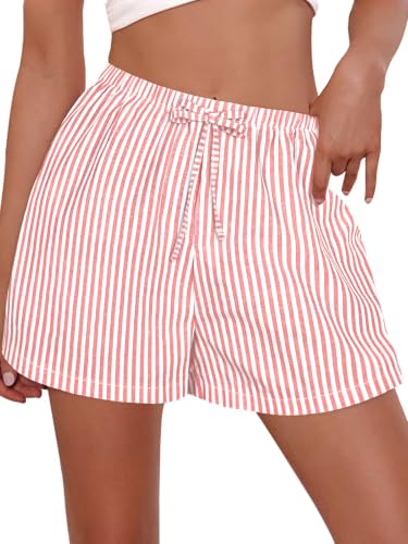 Image of Women Boxer Shorts Gingham Drawstring Pajama Bottom Plaid Pants with Pocket