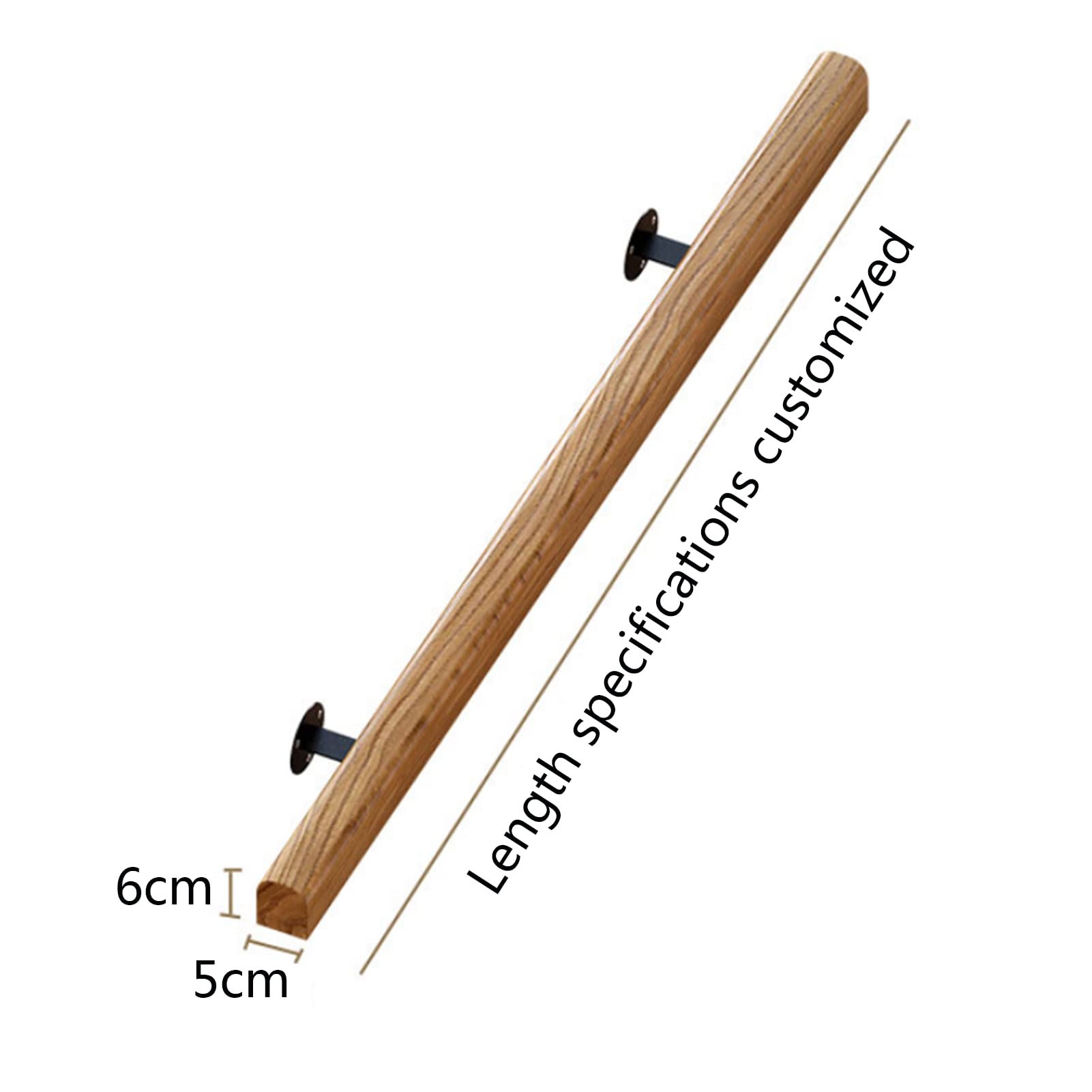 Pasamanos De Madera, Pasamanos De Pared De Madera Maciza, Utilizados En Interiores/Al Aire Libre, Hogar, Villas, Ancianos Y Niños Pasamanos De Madera, Barandas De Madera Autoam(Size:150cm)