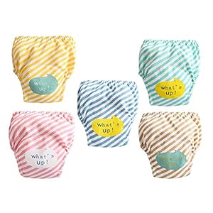 OUHO Set van 5 luierbroeken voor baby’s, trainingsbroek, herbruikbare trainingsluiers, potjes