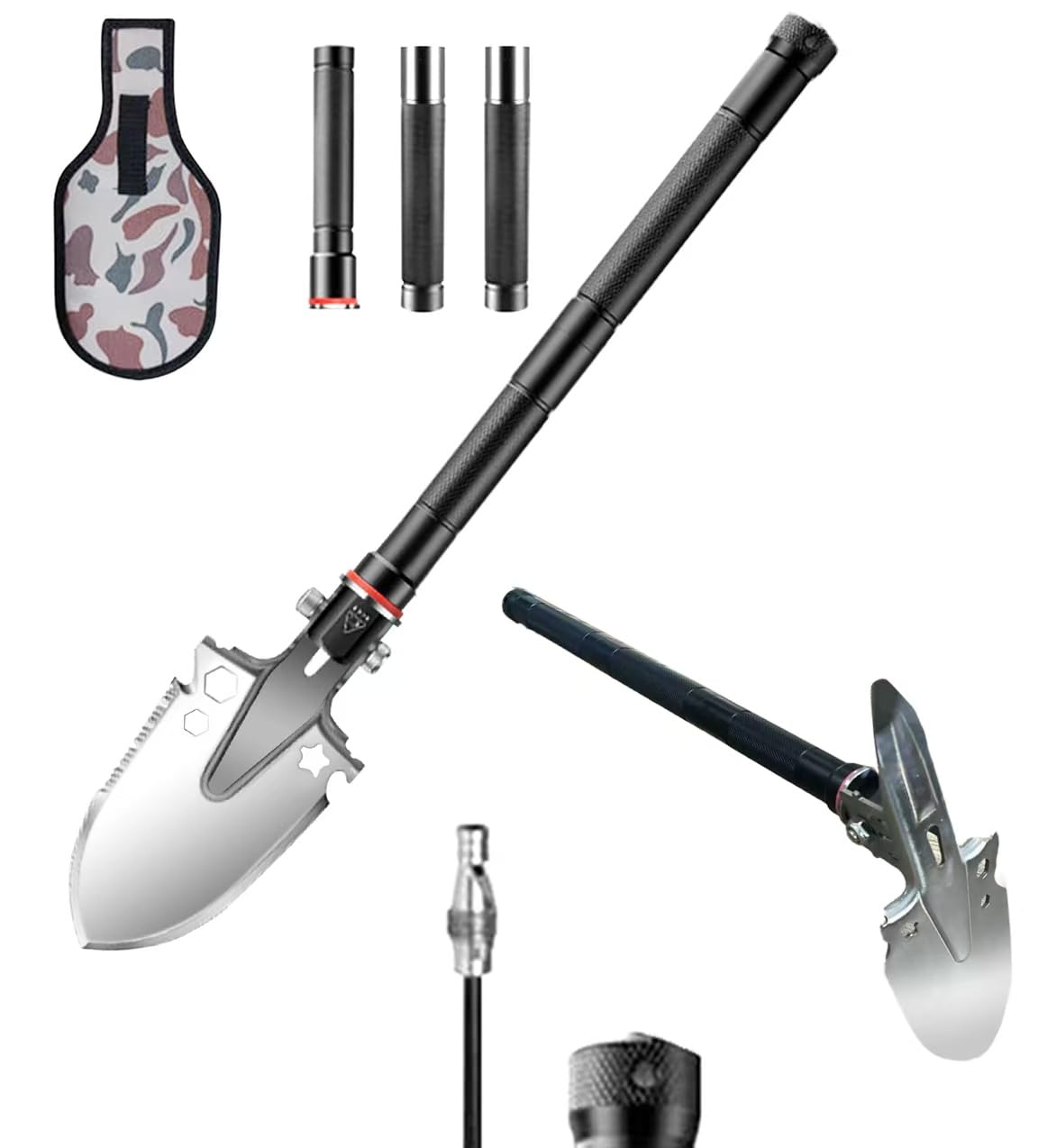 Amazon.com : Folding Survival Shovel with Pickaxe, Portable
